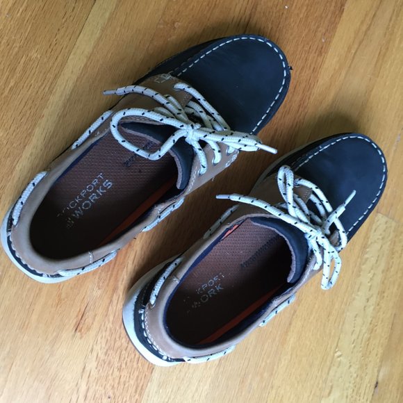 Rockport Works, leather, steel toe ladies boat shoes size 11W, Navy Blue - Picture 6 of 9